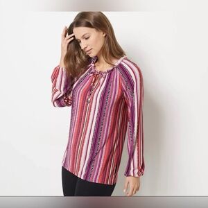 Susan Graver Multicolor Striped Kids Blouse